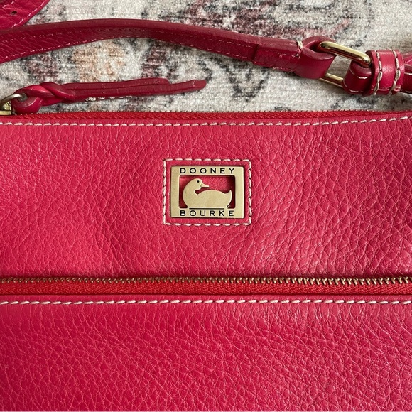 Dooney & Bourke Dillen Letter Carrier Letter Crossbody Bag Strawberry Pink - Picture 2 of 8